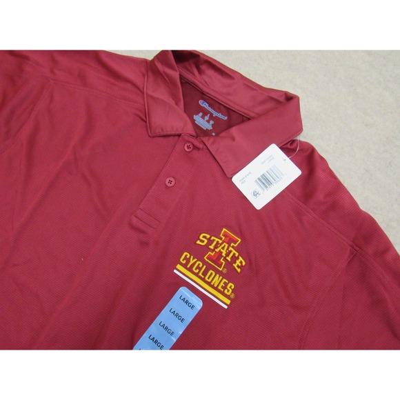 Champion Other - Champion Iowa State Cyclones Mens Large Red Polo Shirt NWT NCAA Collegiate